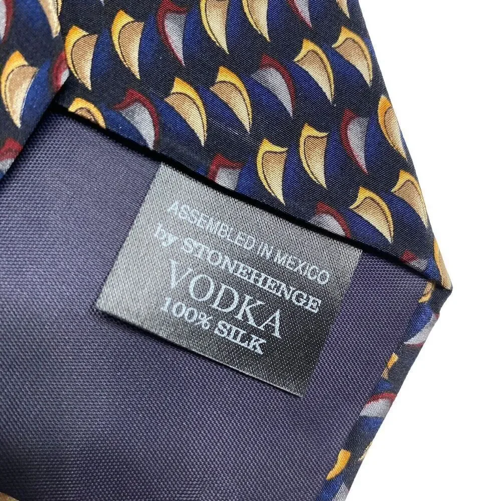Stonehenge Cocktail Collection Tie Men's Necktie Silk Vodka Blue Yellow Maroon